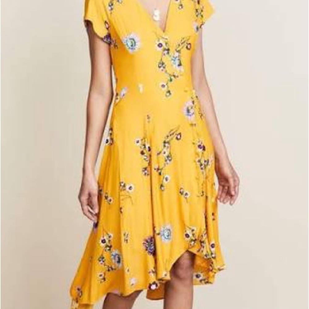 Free People Lost in You Yellow Floral Midi Dress